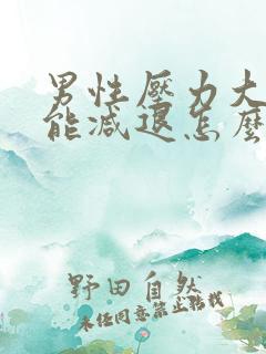 男性压力大性功能减退怎么办?