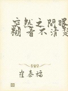 突然之间眼睛模糊 看不清楚东西怎么回事