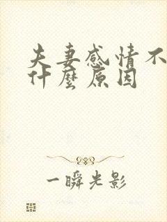 夫妻感情不好是什么原因