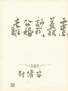 老公吵着要和我离婚我该怎么办