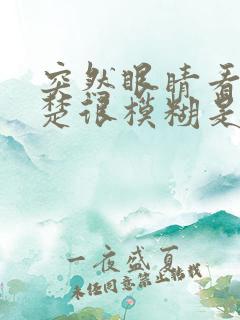 突然眼睛看不清楚很模糊是什么原因