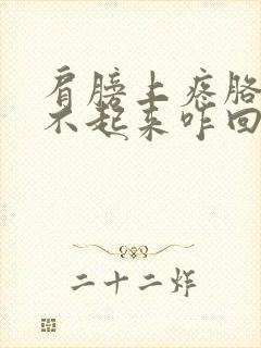 肩膀上疼胳膊抬不起来咋回事