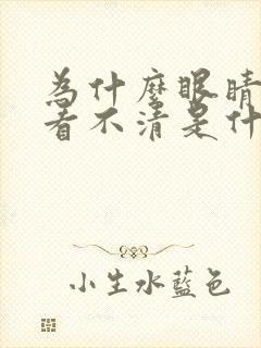 为什么眼睛模糊看不清是什么原因