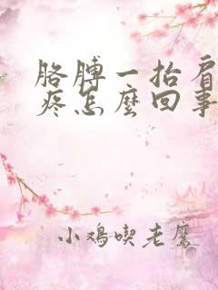 胳膊一抬肩膀就疼怎么回事