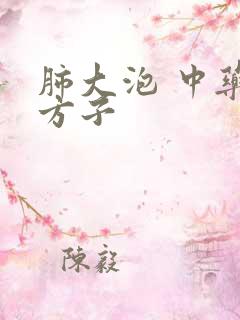 肺大泡 中药 方子