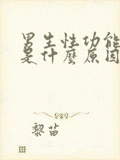 男生性功能不行是什么原因