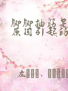 脚脚抽筋是什么原因引起的