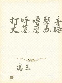 打呼噜声音特别大怎么办睡觉