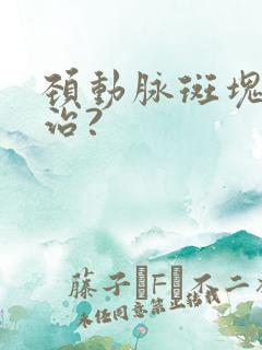 颈动脉斑块怎么治?