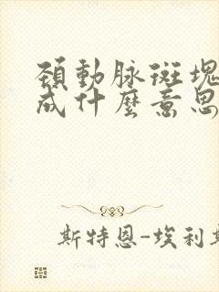 颈动脉斑块已形成什么意思