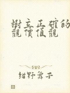 树立正确的人生观价值观