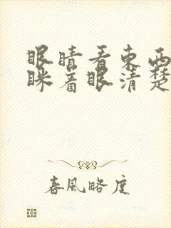 眼睛看东西模糊眯着眼清楚