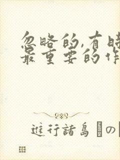 忽略的,有时是最重要的作文600字