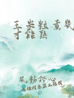 玉米粒煮几分钟才能熟