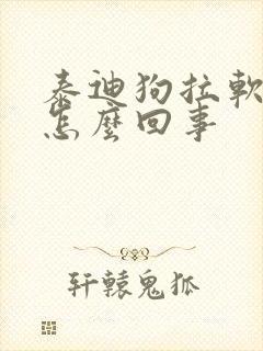 泰迪狗拉软便是怎么回事