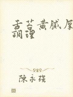 舌苔黄腻厚怎么调理