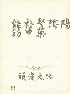 能补肾阴阳两虚的中药