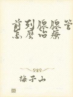 前列腺腺管堵塞怎么治疗