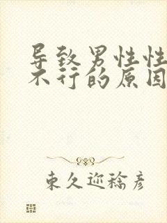 导致男性性功能不行的原因