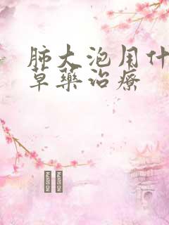 肺大泡用什么中草药治疗