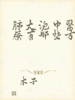 肺大泡中医的治疗有哪些方法