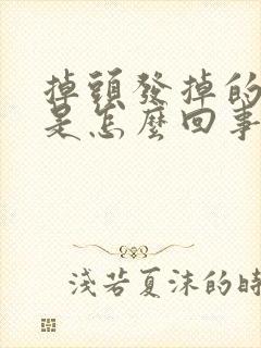 掉头发掉的厉害是怎么回事女