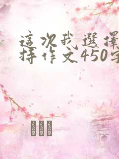 这次我选择了坚持作文450字