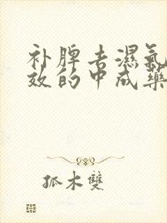 补脾去湿气最有效的中成药