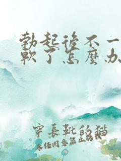 勃起后不一会就软了怎么办