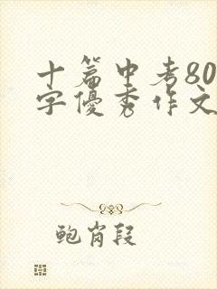 十篇中考800字优秀作文记叙文