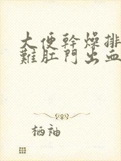 大便干燥排便困难肛门出血