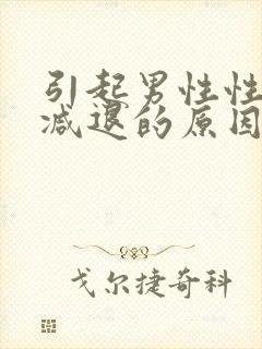 引起男性性功能减退的原因