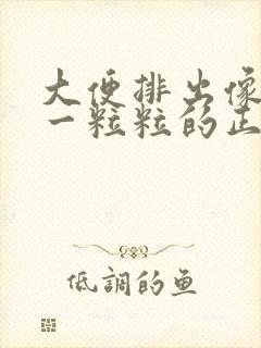 大便排出像羊屎一粒粒的正常嘛