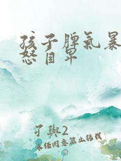 孩子脾气暴躁易怒自卑