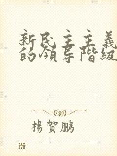 新民主主义革命的领导阶级是什么