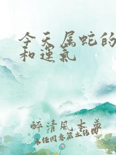 今天属蛇的财运和运气