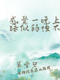 感觉一晚上都没睡似的但不困