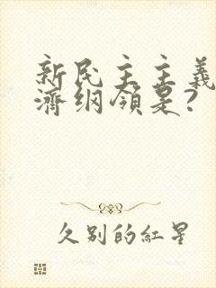 新民主主义的经济纲领是?