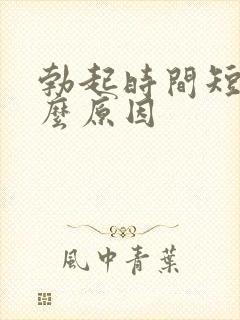 勃起时间短是怎么原因