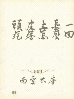 头皮上长一个红疙瘩怎么回事