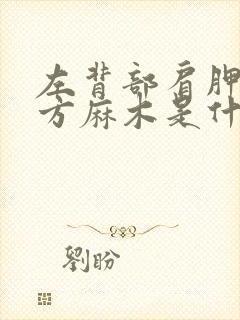 左背部肩胛骨下方麻木是什么原因