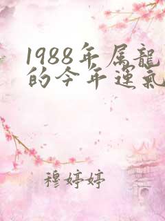 1988年属龙的今年运气怎么样