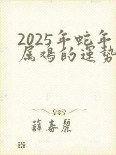 2025年蛇年属鸡的运势怎么样