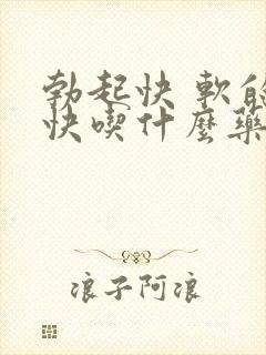 勃起快 软的也快吃什么药