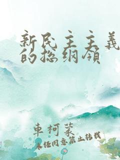 新民主主义革命的总纲领