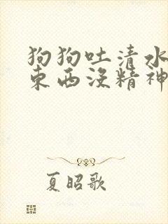 狗狗吐清水不吃东西没精神