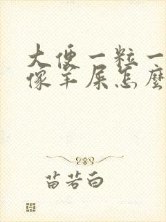 大便一粒一粒的像羊屎怎么回事