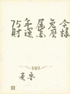 75年属兔今年财运怎么样