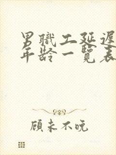 男职工延迟退休年龄一览表