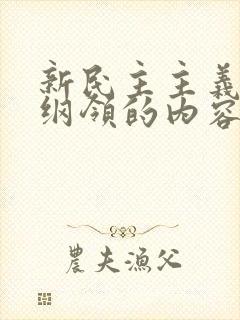 新民主主义经济纲领的内容